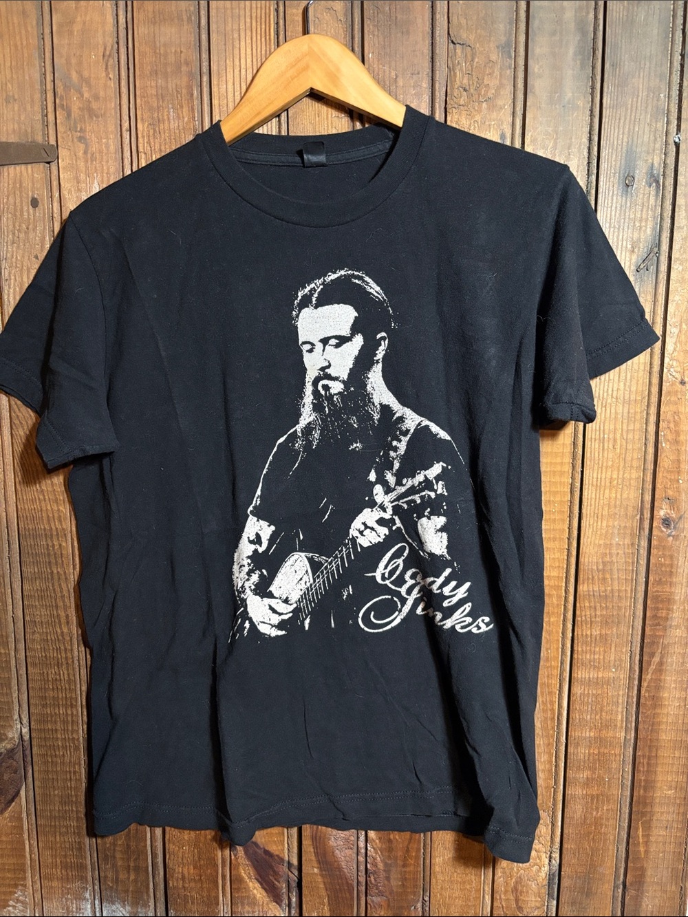 Black Men's Cody Jinks Graphic T-Shirt with White Musician Print